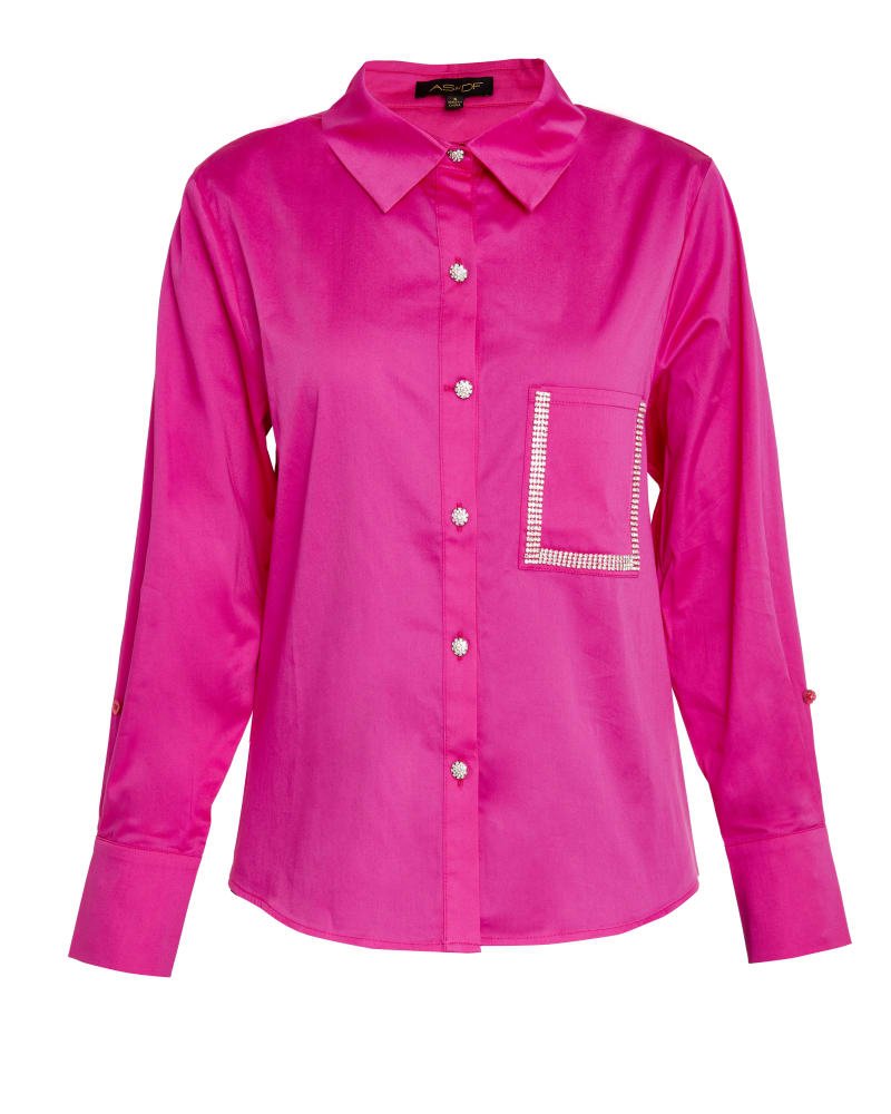 Front of a size XL Valentina Blouse in Magenta by AS by DF. | dia_product_style_image_id:361094